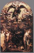BECCAFUMI, Domenico Fall of the Rebellious Angels gjh oil on canvas